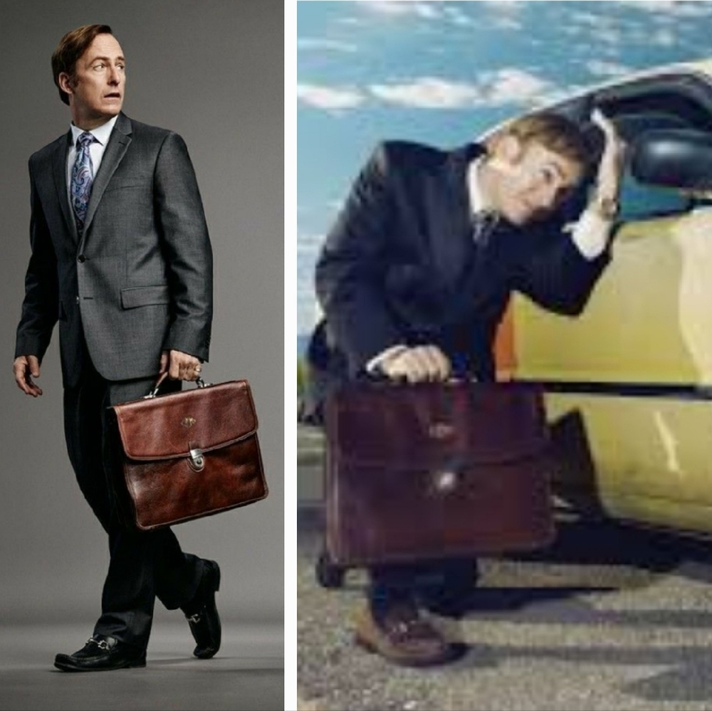 The Bridge Vintage Distressed Leather Briefcases Bag With Key